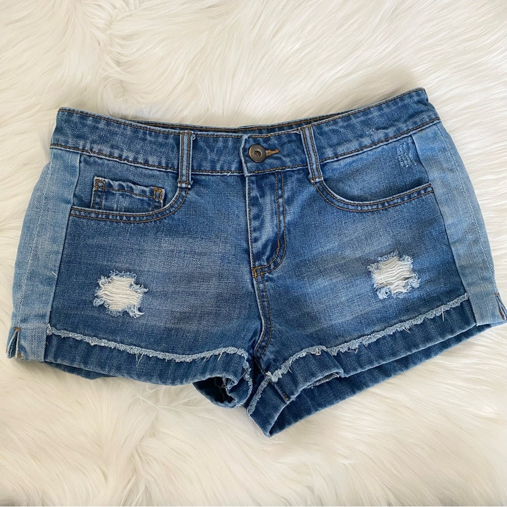 Others Follow Distressed Denim Jean Shorts